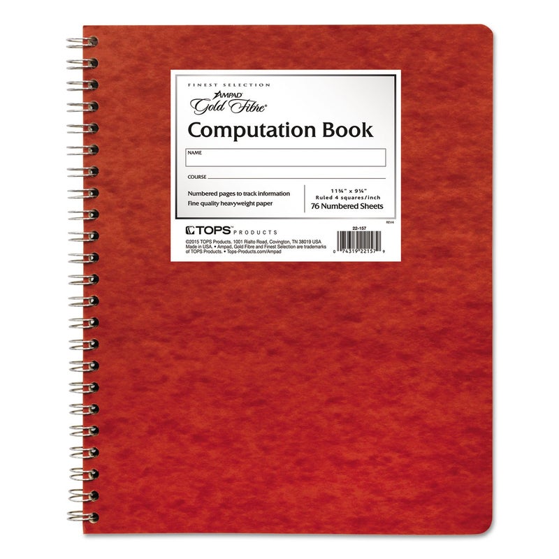 Ampad Computation Book, 4x4 Quad Ruled, 76 Sheets, 11-3/4" x 9-1/4" - Image 3